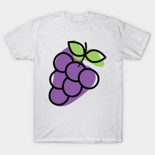 Cute Grape Minimalist Abstract Childlike T-Shirt